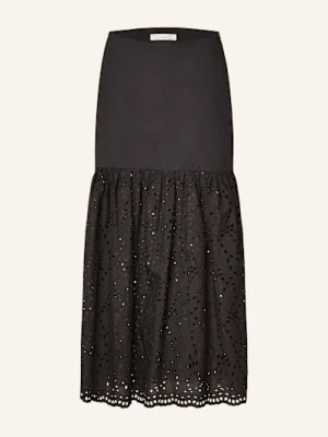 Inwear Spódnica Faithiw Z Dziurkowaną Koronką schwarz