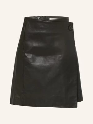 Inwear Spódnica Kopertowa Hadleeiw Ze Skóry schwarz