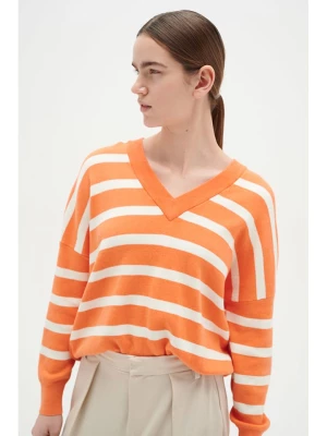 InWear Sweter w kolorze pomarańczowo-białym rozmiar: L