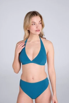 Iona — damska góra bikini typu halter - Teal Animal