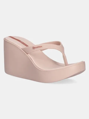 Ipanema japonki HIGH FASHION damskie kolor różowy na koturnie 83626-BD941