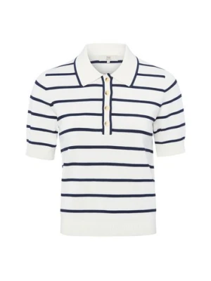 IPURI Damska koszulka z dzianiny Kobiety Sztuczne włókno biały w paski,