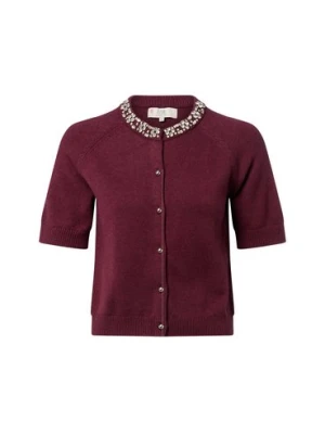 IPURI Damski kardigan z zawartością wełny merynosów Kobiety Wełna merino lila marmurkowy,