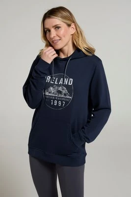 Ireland — bluza z kapturem zakładana przez głowę, z okrągłym górskim nadrukiem - Navy Mountain Warehouse