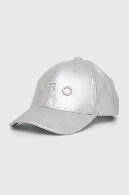IRO czapka z daszkiem kolor srebrny gładka