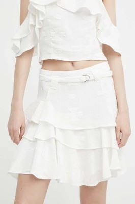 IRO spódnica bawełniana kolor biały mini rozkloszowana