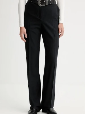 IRO spodnie z dodatkiem wełny WM23GAYLOR damskie kolor czarny szerokie medium waist GAYLOR