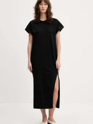 IRO sukienka bawełniana kolor czarny maxi oversize WF33LITONYA
