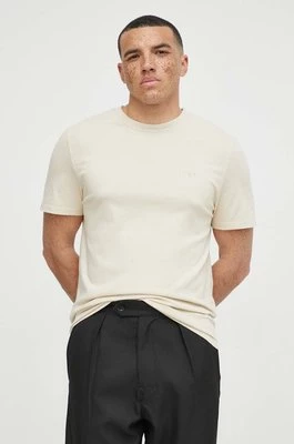IRO t-shirt bawełniany męski kolor beżowy gładki
