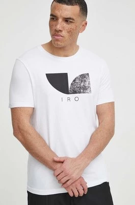 IRO t-shirt bawełniany męski kolor biały z nadrukiem