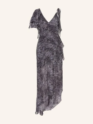 Isabel Marant Jedwabna Sukienka Tylena Z Falbanami grau