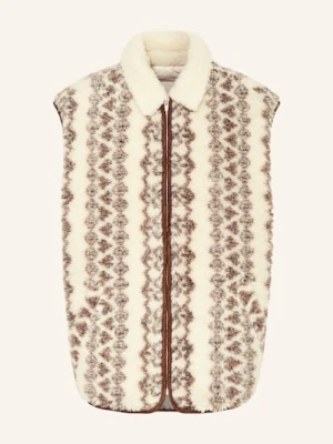 Isabel Marant Kamizelka Z Pluszowego Materiału Max, Model Dwustronny weiss