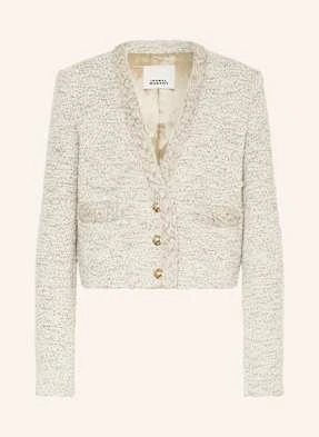 Isabel Marant Kurtka Bouclé Z Błyszczącą Przędzą beige