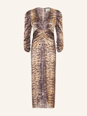 Isabel Marant Satynowa Sukienka Albini Z Jedwabiu Z Rękawami 3 / 4 beige