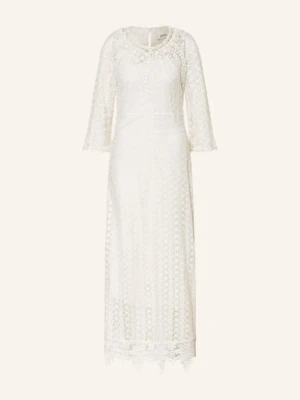 Isabel Marant Sukienka Z Koronką Hayra Z Rękawami 3/4 weiss