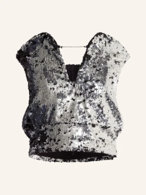 Isabel Marant Top Mandy Z Wycięciem I Cekinami grau