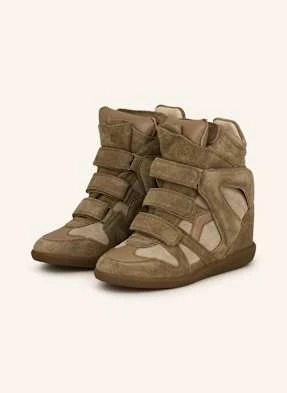 Isabel Marant Wysokie Sneakersy Bekett beige