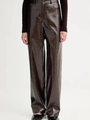 ISABELLE BLANCHE spodnie damskie kolor brązowy proste high waist IS25FW-P030-T006