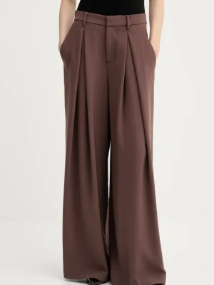 ISABELLE BLANCHE spodnie damskie kolor czerwony szerokie high waist IS25SS-P041-T008