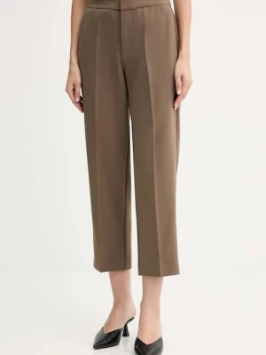 ISABELLE BLANCHE spodnie damskie kolor zielony proste high waist IS25FW-P050-T001