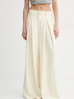 ISABELLE BLANCHE spodnie damskie kolor żółty szerokie high waist IS25SS-P041-T008