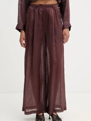 Isabelle Blanche spodnie straight damskie lniane