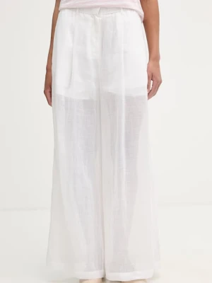 Isabelle Blanche spodnie straight damskie lniane