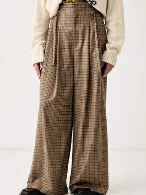 Isabelle Blanche spodnie wide leg damskie beżowy