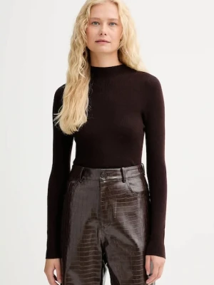 ISABELLE BLANCHE sweter wełniany damski kolor brązowy lekki IS25FW-M188-F001