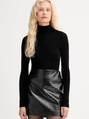 ISABELLE BLANCHE sweter wełniany damski kolor czarny lekki z golfem IS25FW-M111-F001