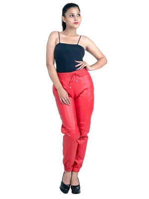 Isaco und Kawa Skórzane spodnie w kolorze czerwonym rozmiar: 34