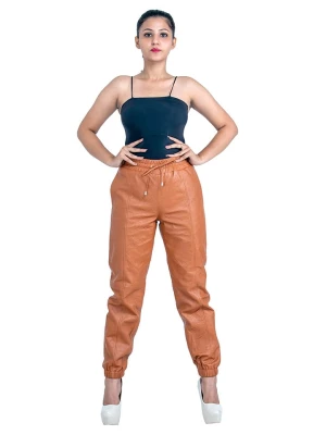 Isaco und Kawa Skórzane spodnie w kolorze jasnobrązowym rozmiar: 34