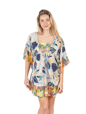 Isla Bonita by SIGRIS Sukienka w kolorze beżowym ze wzorem rozmiar: L