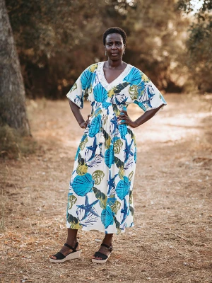 Isla Bonita by SIGRIS Sukienka w kolorze biało-błękitnym rozmiar: XL