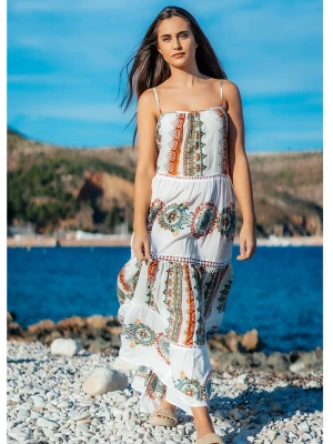 Isla Bonita by SIGRIS Sukienka w kolorze białym ze wzorem rozmiar: XL