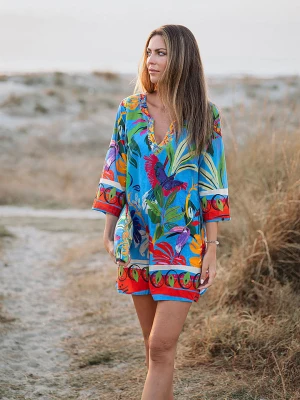 Isla Bonita by SIGRIS Sukienka w kolorze błękitnym ze wzorem rozmiar: S