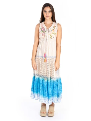 Isla Bonita by SIGRIS Sukienka w kolorze kremowo-niebieskim rozmiar: XL