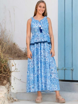Isla Bonita by SIGRIS Sukienka w kolorze niebieskim ze wzorem rozmiar: XL