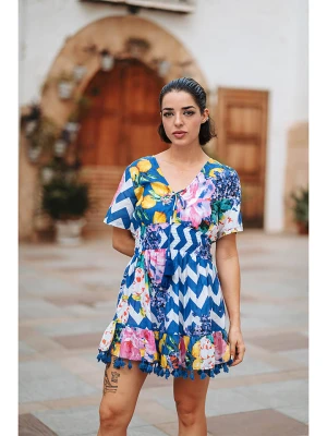 Isla Bonita by SIGRIS Sukienka w kolorze niebieskim ze wzorem rozmiar: XL