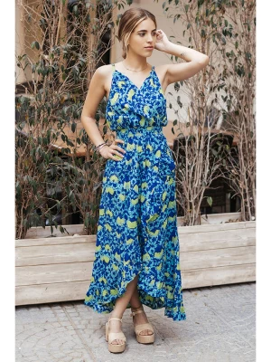 Isla Bonita by SIGRIS Sukienka w kolorze niebiesko-zielonym ze wzorem rozmiar: L