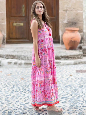 Isla Bonita by SIGRIS Sukienka w kolorze różowym ze wzorem rozmiar: S
