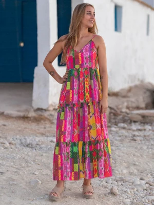 Isla Bonita by SIGRIS Sukienka w kolorze różowym ze wzorem rozmiar: M