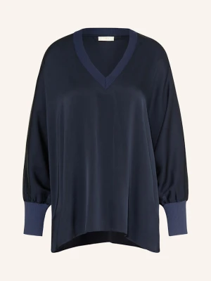 Ivi Collection Bluzka Z Jedwabiu blau GRANATOWY