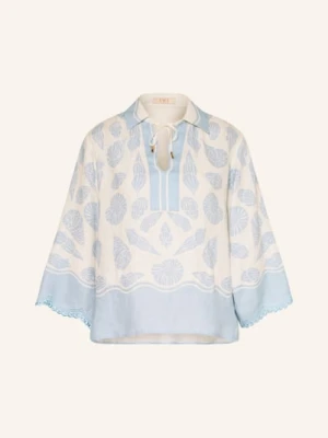 Ivi Collection Bluzka Z Koronką Z Dziurkami weiss