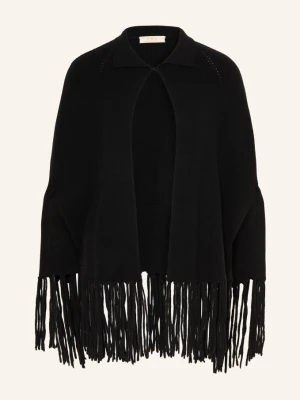Ivi Collection Peleryna Z Wełny Merynosowej schwarz CZARNY