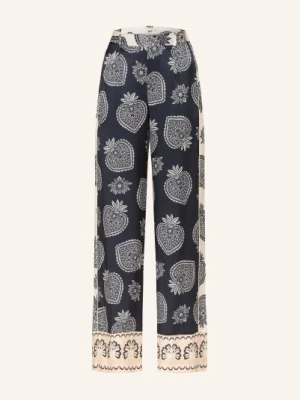 Ivi Collection Spodnie Z Jedwabiu blau
