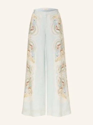 Ivi Collection Spodnie Z Lnu Typu Marlene blau