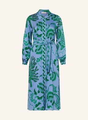 Ivi Collection Sukienka Koszulowa Z Jedwabiu blau