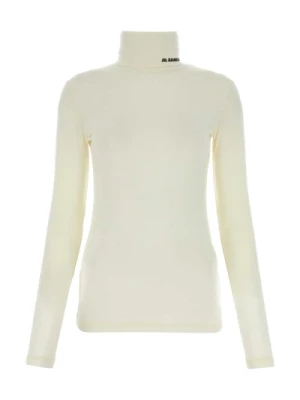 Ivory Polyester Blend Sweater Jil Sander