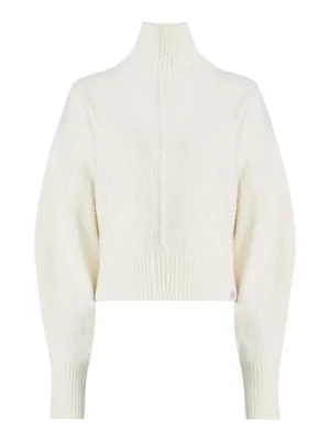 Ivory Sweter z Eleganckim Wysokim Kołnierzem i Szerokimi Rękawami Calvin Klein